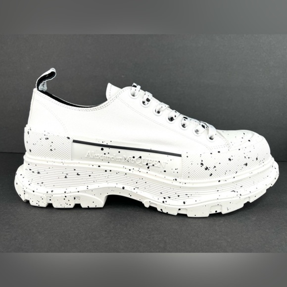 Alexander McQueen Men's Tread Slick Speckled Low-Top Sneakers Size EU 49 - US 16 - Picture 4 of 13